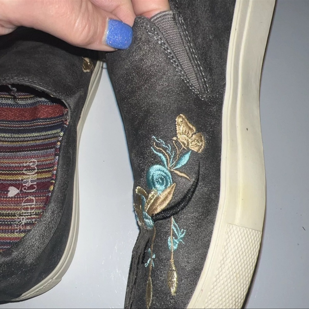 Southern Fried Chics Embroidered Boho Western Slip-On Sneakers Size 8 - Picture 5 of 7